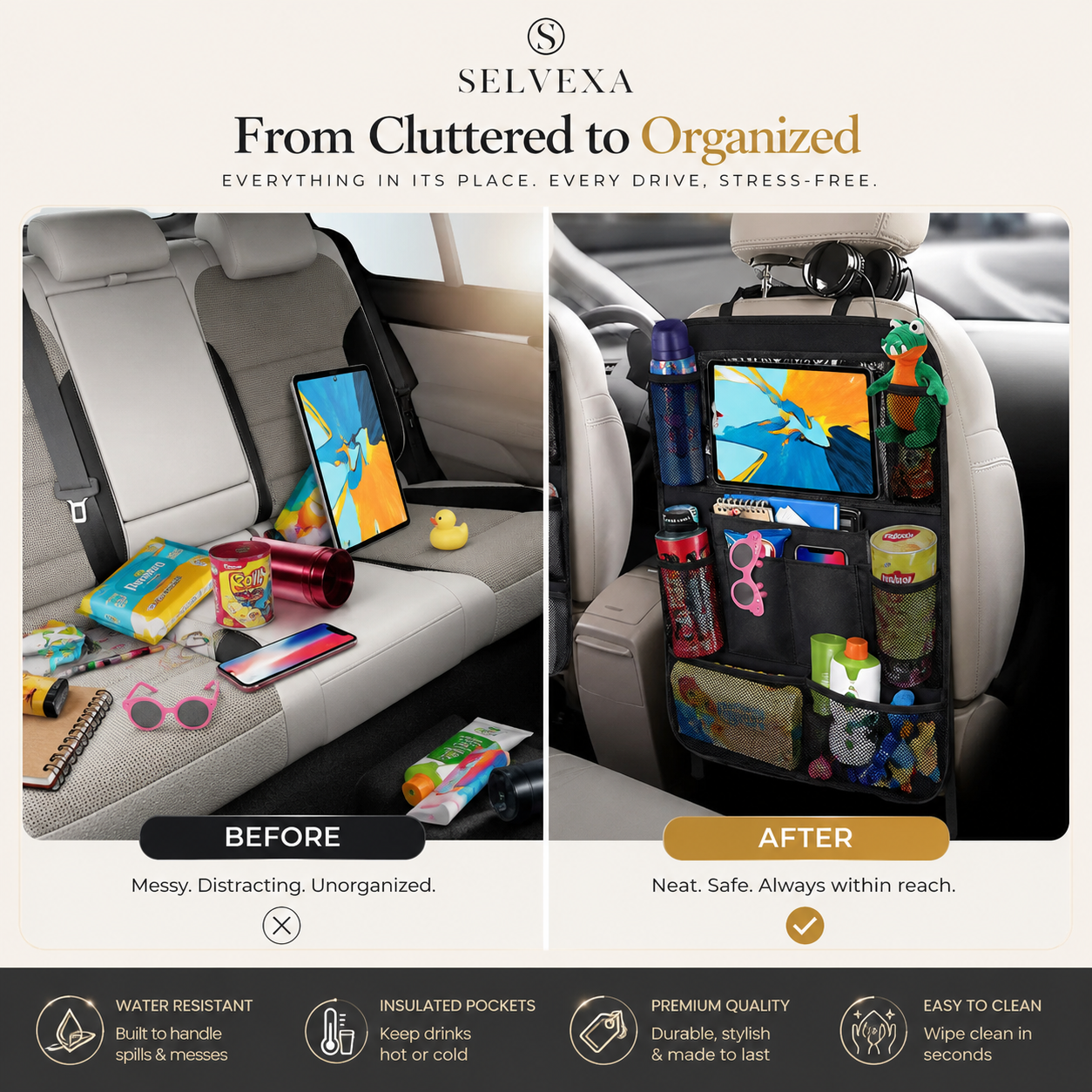 Universal Car Headrest Hook Organizer