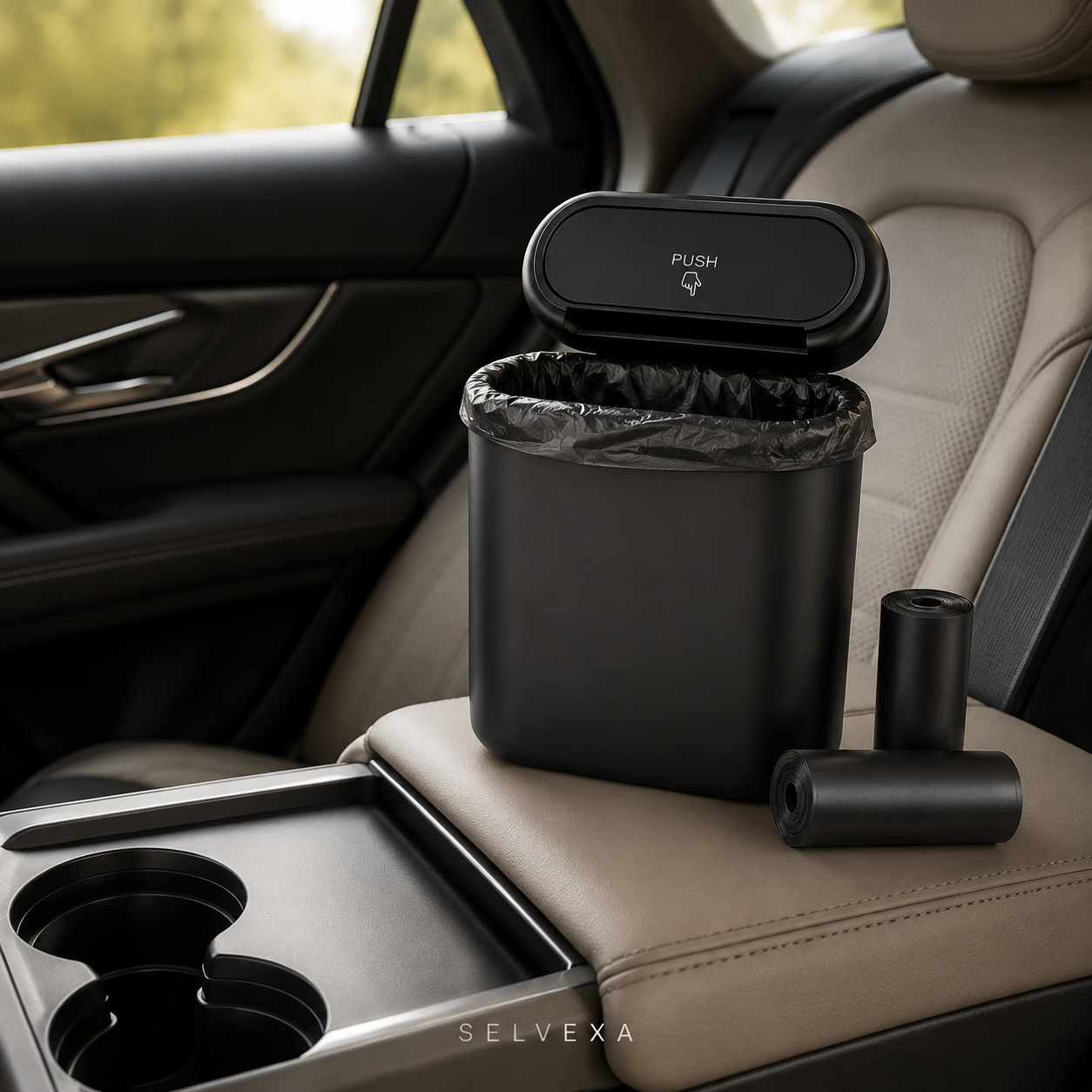 Compact Car Trash Bin with Lid