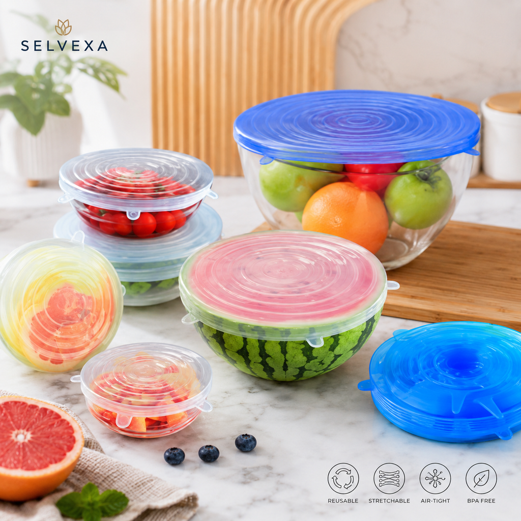 Reusable Silicone Stretch Lids Set
