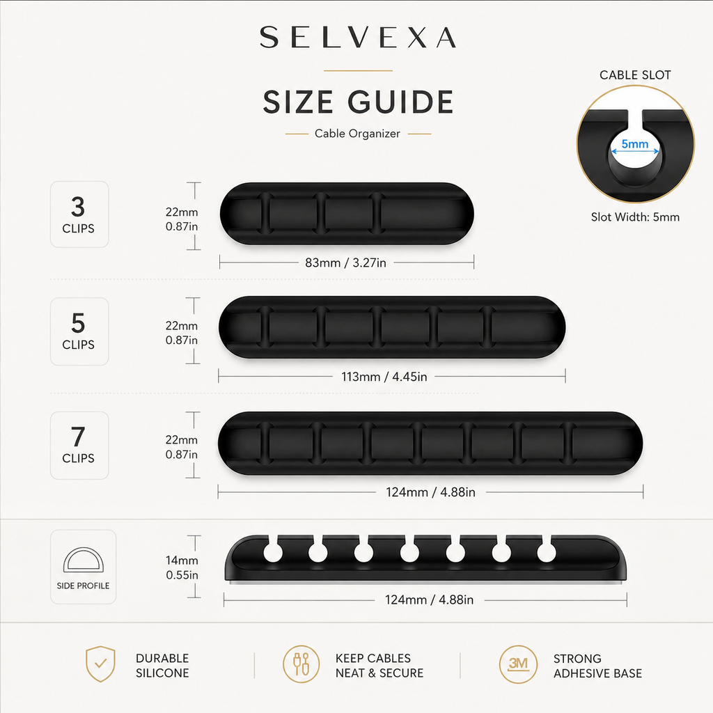 Adhesive Cable Organizer Clips