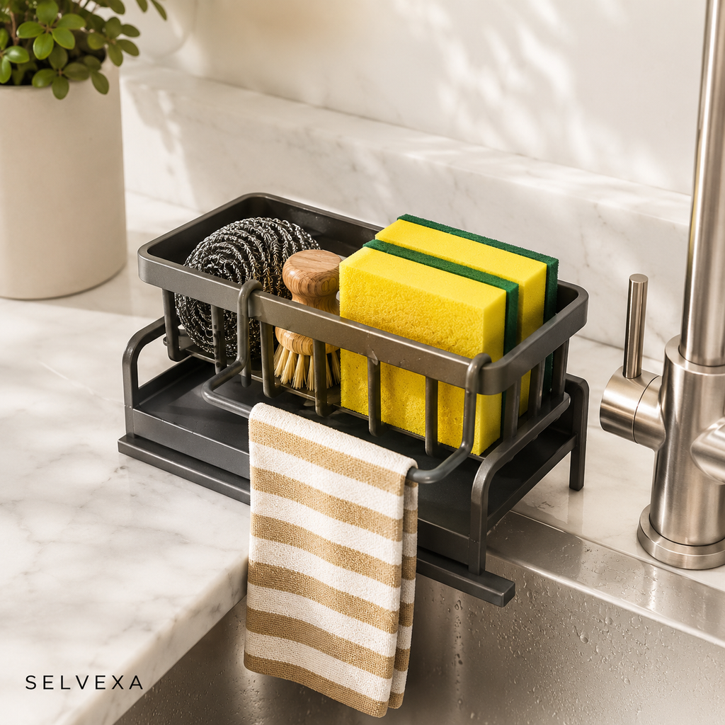 Kitchen Sink Sponge Holder Organizer