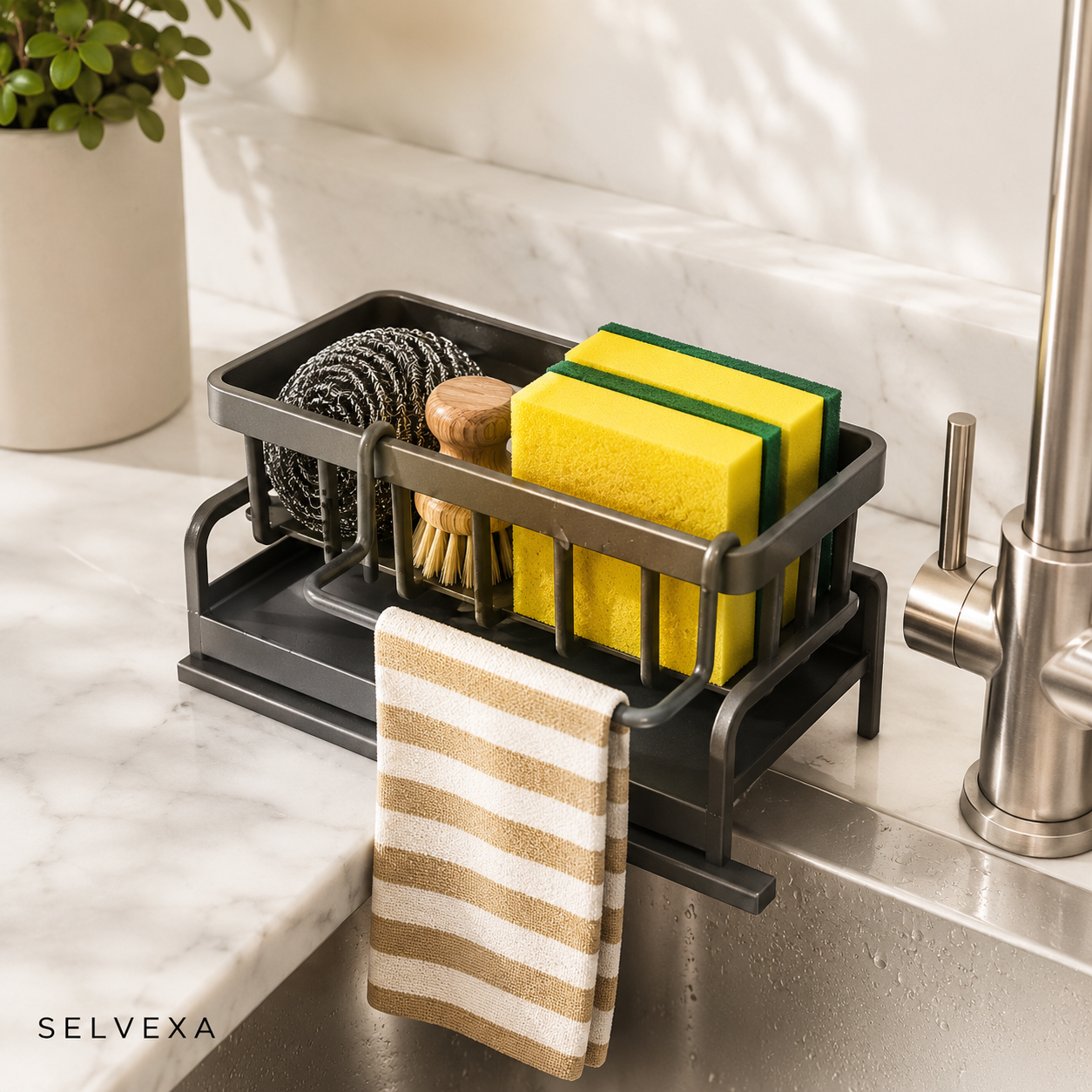 Kitchen Sink Sponge Holder Organizer