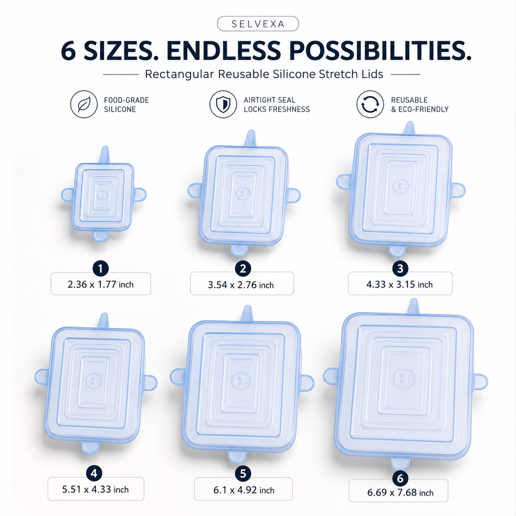 Reusable Silicone Stretch Lids Set