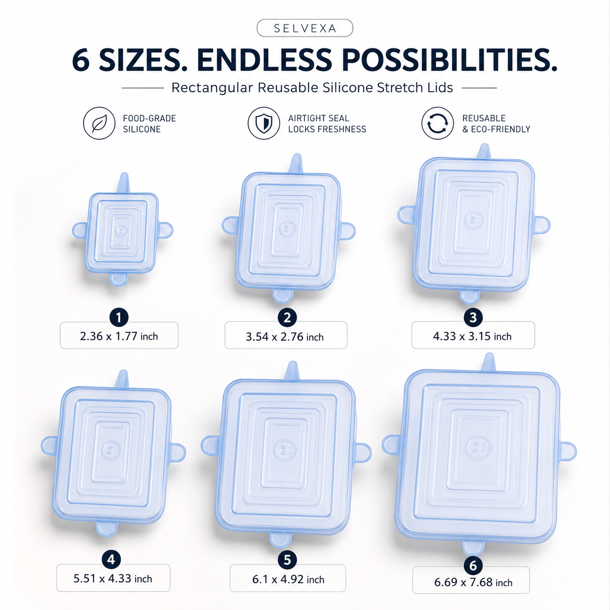 Reusable Silicone Stretch Lids Set