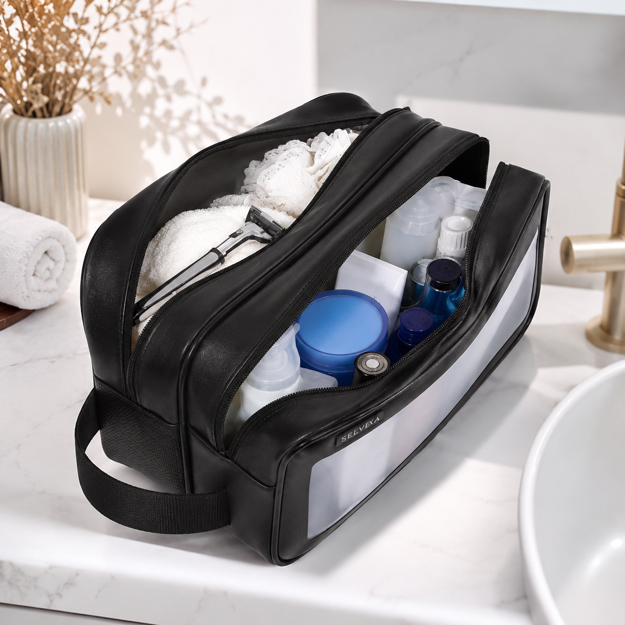 Dry-Wet Separation Travel Toiletry Bag