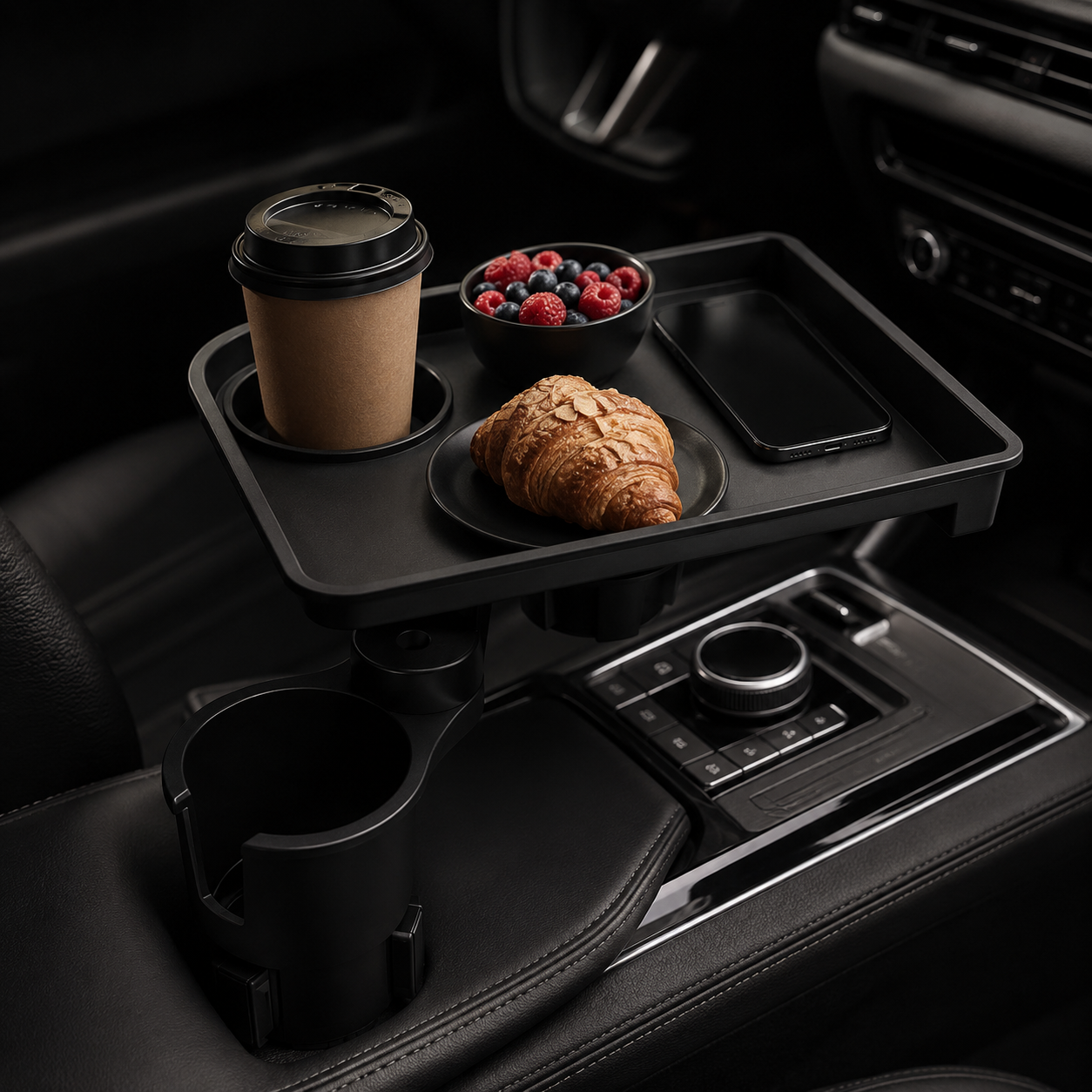 360° Rotating Car Cup Holder Tray