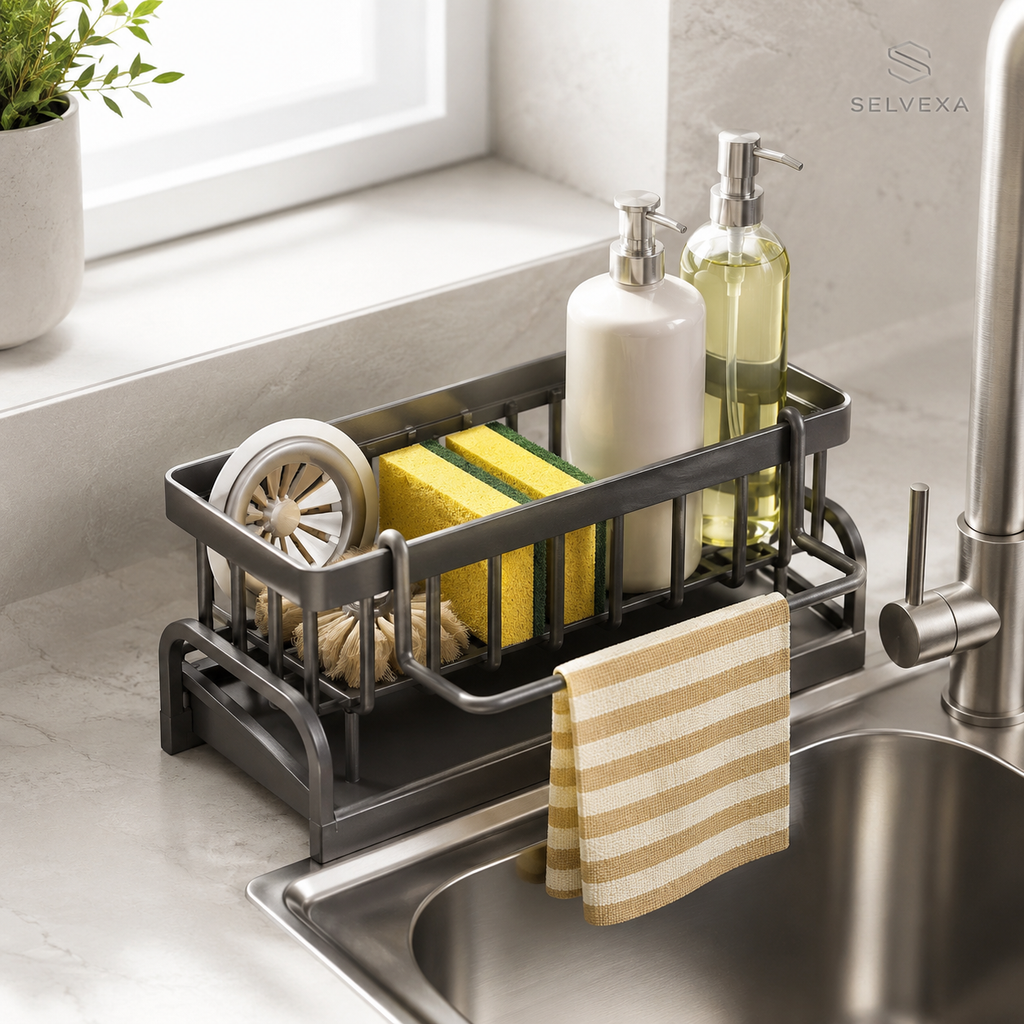 Kitchen Sink Sponge Holder Organizer