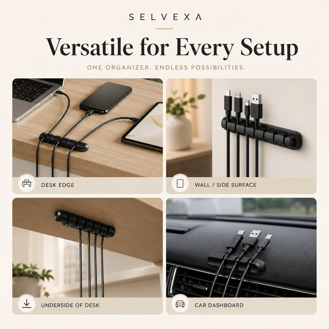 Adhesive Cable Organizer Clips