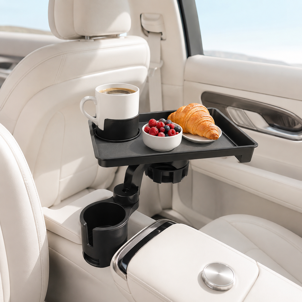 360° Rotating Car Cup Holder Tray